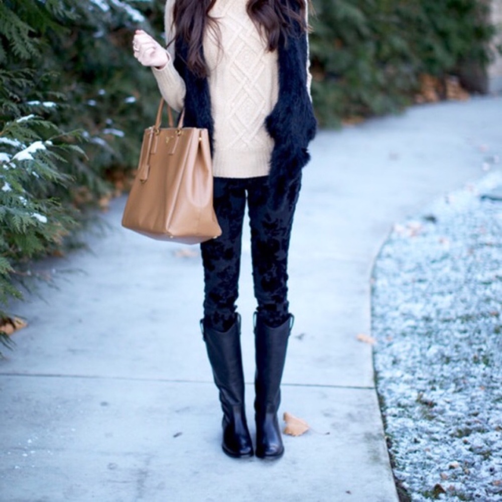Frye Melissa Button Black Leather Knee High Boot - Picture 2 of 16